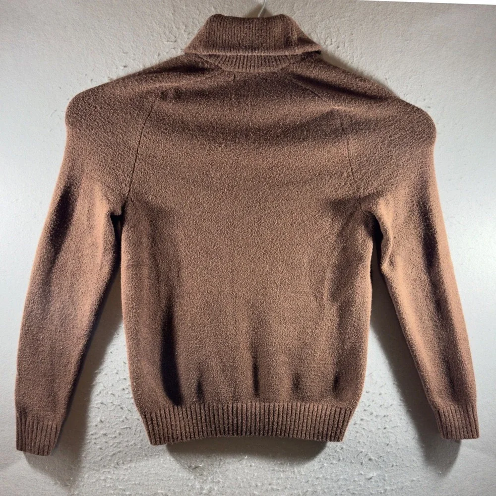 1767 | Banana Republic Shawl Collar Textured Knit Pullover Sweater Brown Mens S